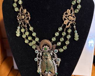 Egyptian revival Czech necklace 25% off