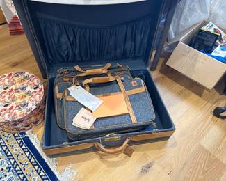 Never used vintage luggage with Norman Marcus receiot
