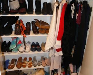 Women's Shoes (size 9 mostly). Clothes L/XL