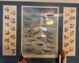 Great Moments in Aviation History signed print by the artist, Jay Ashurst & 24 pilots. 