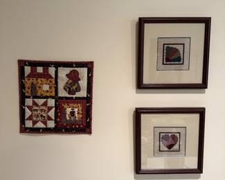 Handmade quilts & framed cross stitch 