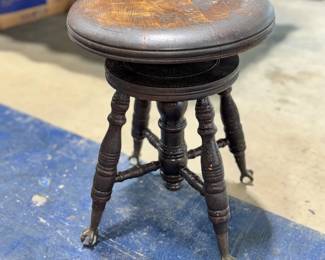 Vintage Claw Foot Stool 