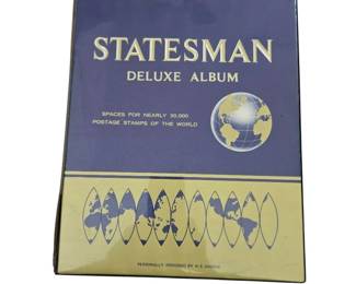 6 HE Harris Statesman Deluxe Albums for Stamp Collectors Includes Stamps