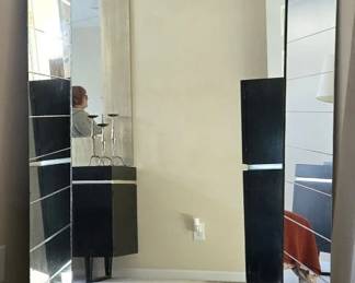 Art Deco Etched Shadowbox Wall Mirror