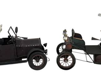 Two Decorative Vintage Automobiles