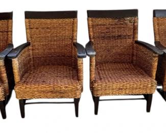Set of 4 Pier 1 Imports Rattan Wicker Side Chairs