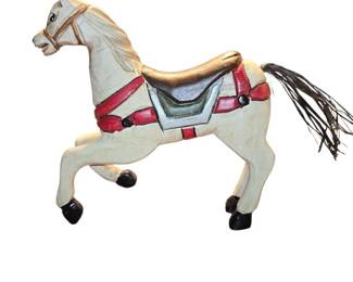 Wooden Hand Carved and Hand Painted Carousel Horse Figurine