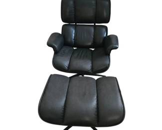 Munich Only at Bloomingdales Rosewood and Leather Chair and Ottoman