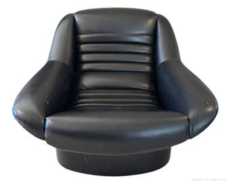 Leather and Fiberglass Swivel Chair