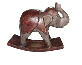 Vintage Handcarved Rocking Elephant