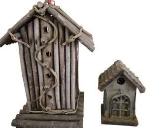 2 Primitive Birdhouses