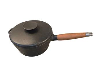 Vintage Copco Cast Iron Sauce Pan with Teak Handle with Lid