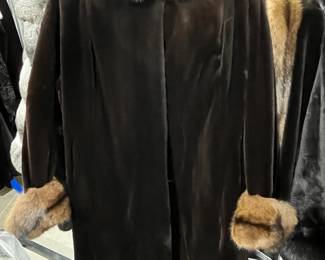 sheared mink with Russian Sable cuffs and collar