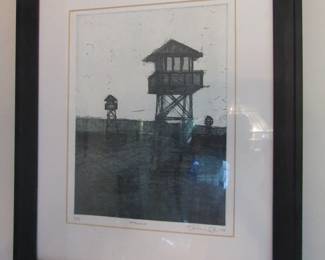 Original art "Towers" depicts towers of Internment camps. Signed, 2/10