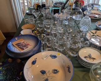 Glassware, Japanese bowls and serving platers
