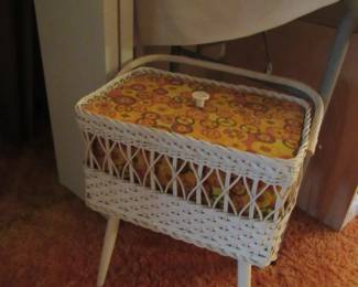 Vintage wicker sewing box
