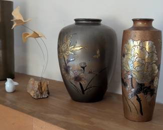 Decor - Japanese Chokin mixed metal vases