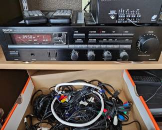 Vintage Denon AM/FM Stereo Receiver DRA-325R with Niles APC-3 Current Sensing AC Outlet and Audio Cables