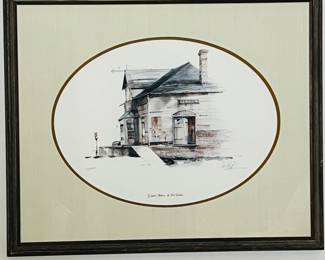  Large Framed Lithograph "Girard Station" Limited Edition by Red Guthrie