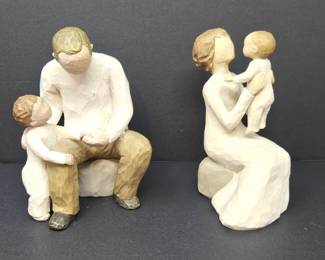  Willow Tree Grandfather and Grandmother Figurines by Susan Lordi 2000-2001 Each 6" Tall