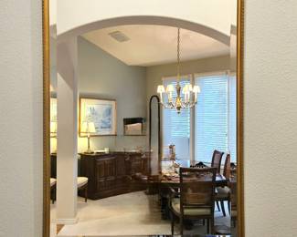  Large Gold Framed Wall Mirror Beveled Glass Heavy Weight 31.5” x 41.5”