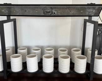 Large Metal Ceramic Light Fixture 