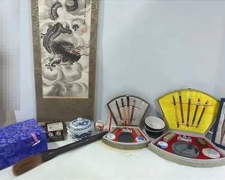 Calligraphy Sets, Inkstone And Other Asian Decor