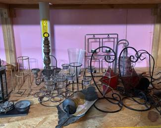 Variety Of Metal Candle Holders decor