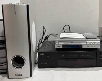 Coby 5.1CH Home Theatre, Coby DVD Player remote, RCA VCR