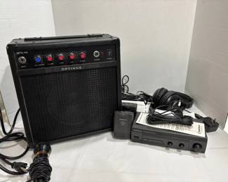 Optimus Guitar Keyboard Amp Speaker, RadioShack FM Wireless Receiver AudioLink Transmitter, 