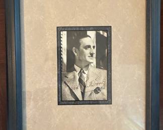 Framed, authentic signed photo of Basil Rathbone