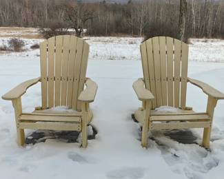 017 - Pair HDPE Adirondack Chairs