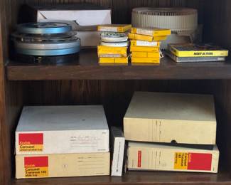 Slide carousels with slides, Mixed Reels,
Kodachrome (sold as lot) 