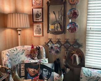 Bull horns, John Wayne, chair