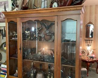 China cabinet, brass, iron