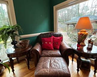 Leather sofa and chair