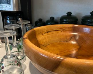 Hand carved wood bowl