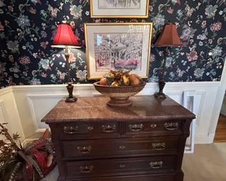 Marble top chest