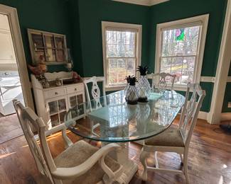 Nice glass top table and chairs