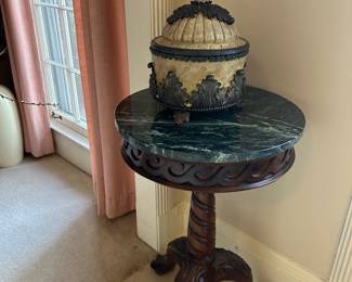 Marble Top Ball and Claw foot table