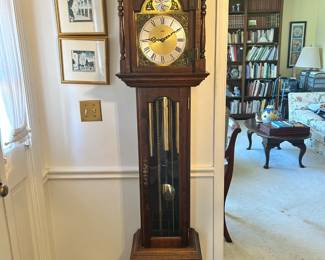 Howard Miller Grandfather clock-missing the square door but works fine.