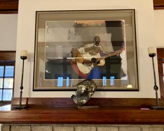 Patterson Barnes (Gary Patterson & Marion Barnes) “Dogs, Women, No Money, Taxes” mixed media painting