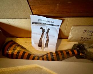 Grandinroad new in Box Halloween witch legs, skeletons, urns, trees, etc. 