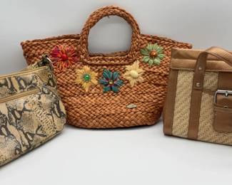 Vintage Cappelli Straw World , Kate Laundry, ect Purse Lot