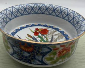 Japanese ImariStyle Porcelain Bowl with Floral Decoration