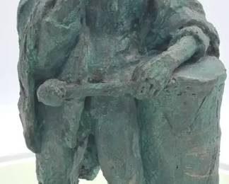 Patinated Metal Figurative Sculpture of Standing Man