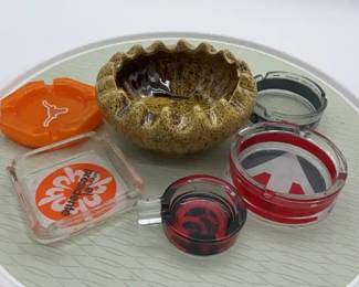 Vintage Advertising Casino Ashtrays  Mixed Glass  Ceramic Lot