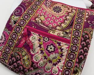 Vera Bradley Quilted Cotton Shoulder Bag Pink Paisley Pattern