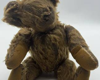 Vintage Jointed Teddy Bear Worn Mohair Style Fur  Primitive Collectors Bear