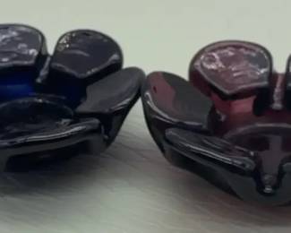 Cobalt Blue And Amethyst Glass Ashtray Trinket Dishes